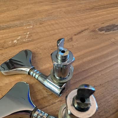 Schaller Bass Guitar Tuning Pegs Vintage Mid 1970s Nickel 2 Pegs Good 2 For Parts image 9