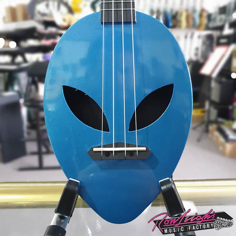 Mahalo Creative Series Metallic Blue Alien Shaped Soprano Ukulele with Bag image 1