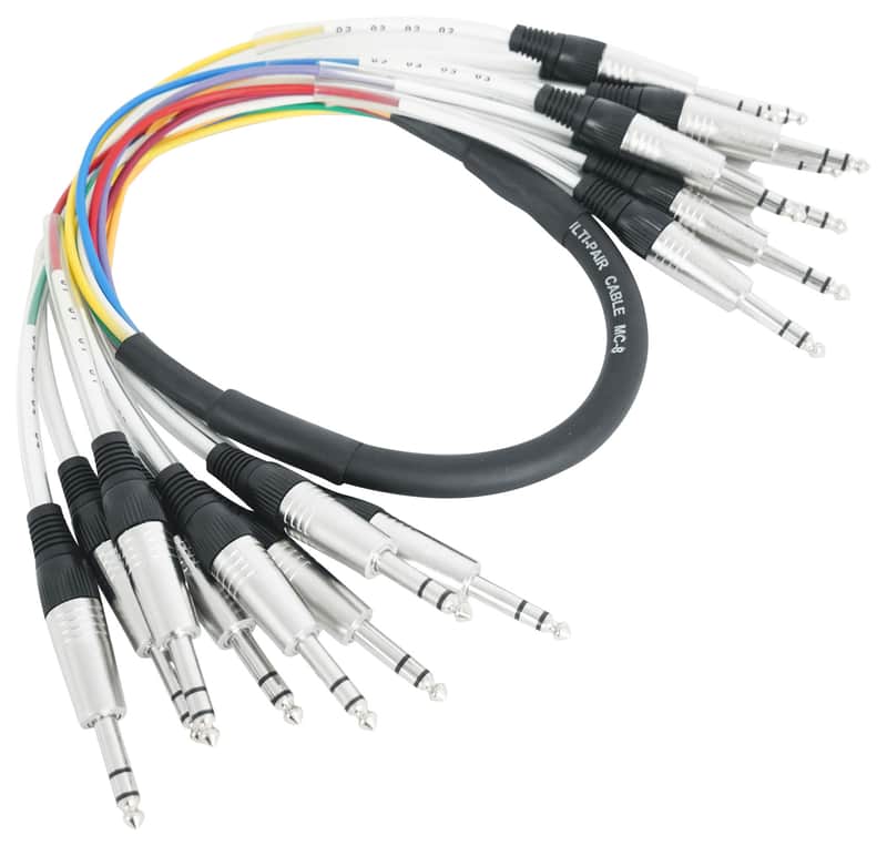 Rockville SQ803 8 Channel 3 Foot 1/4" TRS Snake Cable (Male to Male) image 1