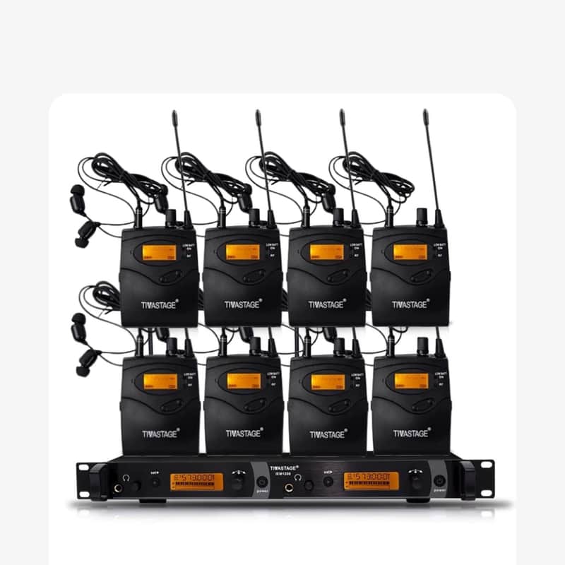 Tiwastage Wireless IEM system in ear monitor with 8 bodypacks image 1