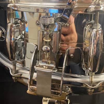 Slingerland - 5x14" Radio King 10-Lug Snare Drum. 1968–1972 - Chrome over Brass image 10