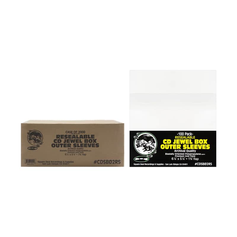 (2000 Sleeves) CD Sleeves - RESEALABLE Premium 2mil Thick - Archival Quality, Crystal Clear - Holds 1 Standard 10.4mm CD Jewel Box image 1