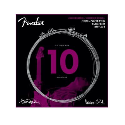 Fender Jimi Hendrix Voodoo Child Nickel-Plated Steel Bullet End Electric Guitar Strings (10-38)