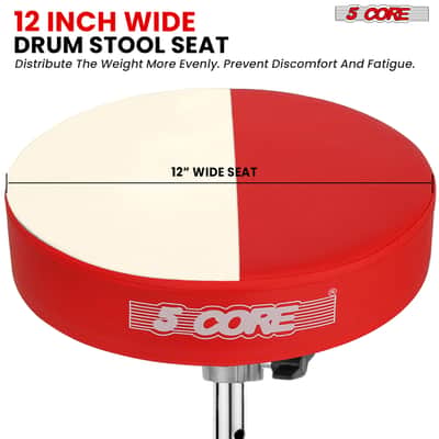 5 Core Drum Throne 3" Padded Drum Seat Height Adjustable Drumming Chair for Practice and Performance image 4