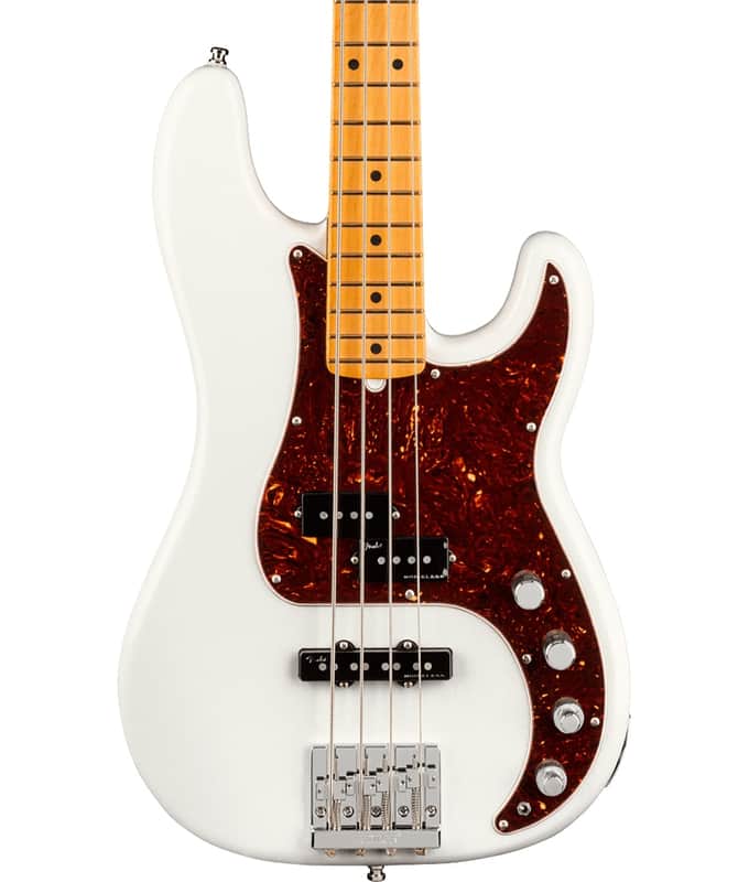 Fender American Ultra Precision Bass, Maple Fingerboard, Arctic Pearl image 1
