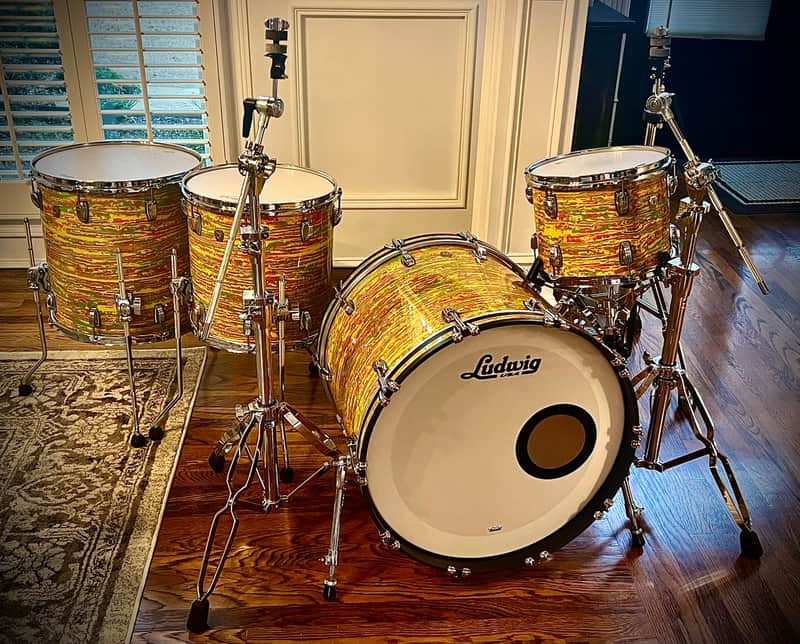 Ludwig Classic Maple 4-Piece Mod Shell Pack With 22" Bass Drum in Citrus Mod Finish image 1