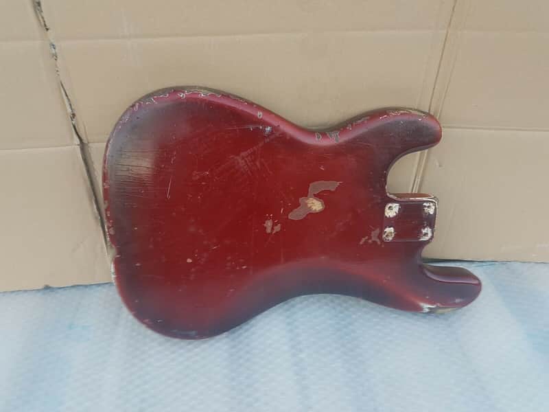 1958 FENDER PRECISION BASS BODY USA - CANDY APPLE RED image 1