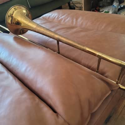 Vintage York USA Bb Tenor Trombone w/ Original Tweed Case – 7" Bell image 15