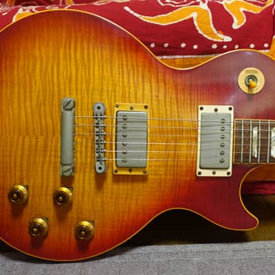 1989 Gibson Les Paul Pre-Historic Flametop ‘59 Reissue Cherry Sunburst Yamano image 4