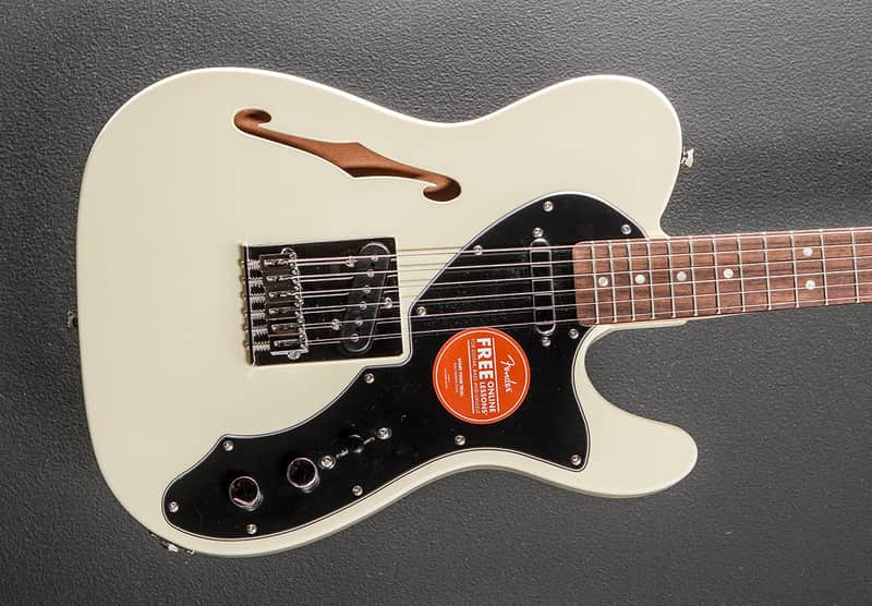 Squier Affinity Series Telecaster Thinline - Olympic White w/Indian Laurel image 1