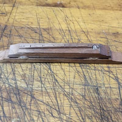 1963 Vintage Kay Harmony Silvertone Thinline Archtop Wood Adjustable Compensated Guitar Bridge Luthier Parts image 1