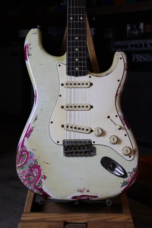 Fender Custom shop‘60 Stratocaster Heavy Relic Olympic White over Paisley 2016 image 1