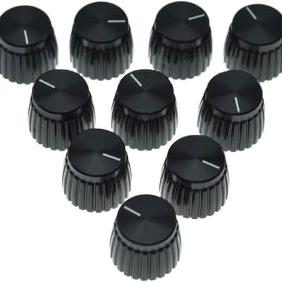 10pcs Guitar AMP Amplifier Push on fit Knobs Black with Black Cap for Marshall Amplifiers with 6mm diameter Pots image 3