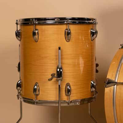 1990s Slingland Artist Custom Natural Maple Drum Set 14x20 8x12 14x14 and 5x14 image 5