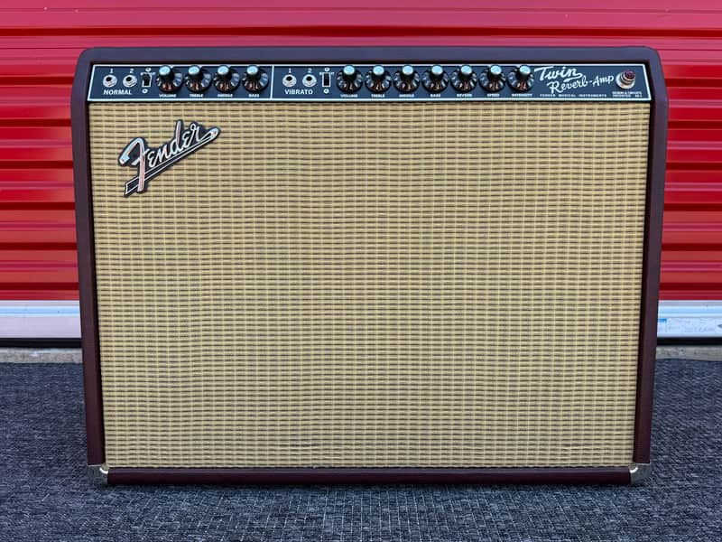 Fender '65 Twin Reverb Limited Edition Burgundy Wine 2x12 Tube Combo Amp w/ Cover & Footswitch