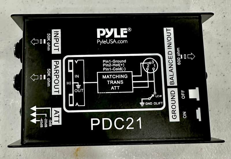 Pyle PDC21 Passive Direct Box -Excellent Condition - Fast Shipping image 1