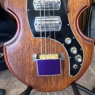 1966 Ibanez Violin Bass 462 Solid Mahogany 34" scale Maxitone MIJ Japan image 2