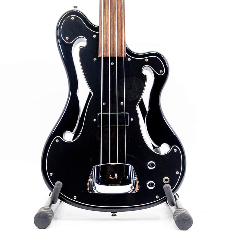 Eastwood MRG Series EUB-1 Fretless Electric Bass with Case – Black image 1