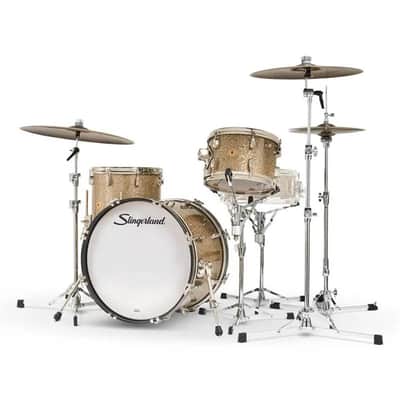 Slingerland Radio King 3pc Drum Set 20/12/14 Gold Glass image 2