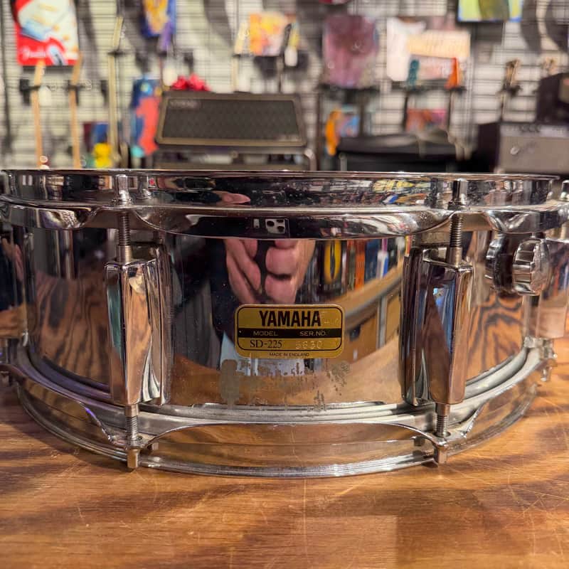 Yamaha SD-255 5.5x14" 8-Lug Steel Snare Drum 1980s - Chrome image 1