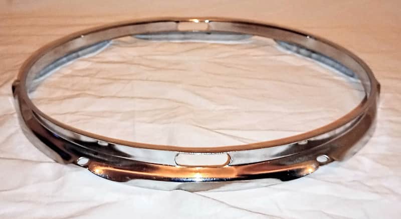 Unmarked 11" RARE DIAMETER SNARE SIDE DRUM HOOP - CHROME - FREE SHIP TO CUSA! image 1