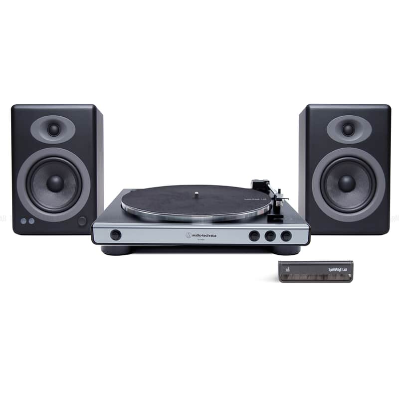 Audio-Technica: AT-LP60X / Audioengine A5+ / Turntable Package Silver Turntable / Black Speakers