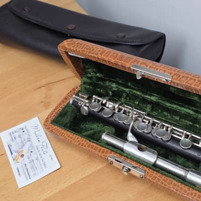 Vintage Uebel Handmade German Professional C Piccolo w/ Split E Grenadilla Wood Boehm w/ Silver Headjoint Leather Pads Nice image 2
