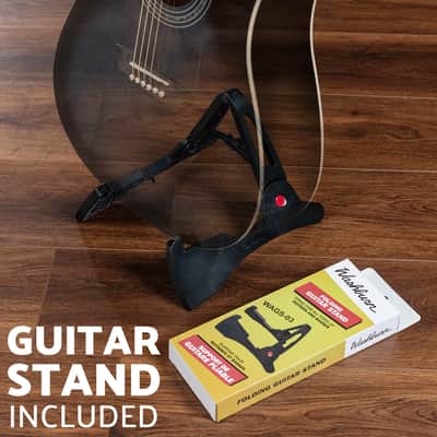 Washburn WA90CETBBPACK Learn & Play Pack Acoustic Electric Guitar Bundle w/Gig Bag, Tuner, Strap, Picks, Extra Set of Strings, String Winder, Folding Stand, 4 Months of Online Lessons image 8