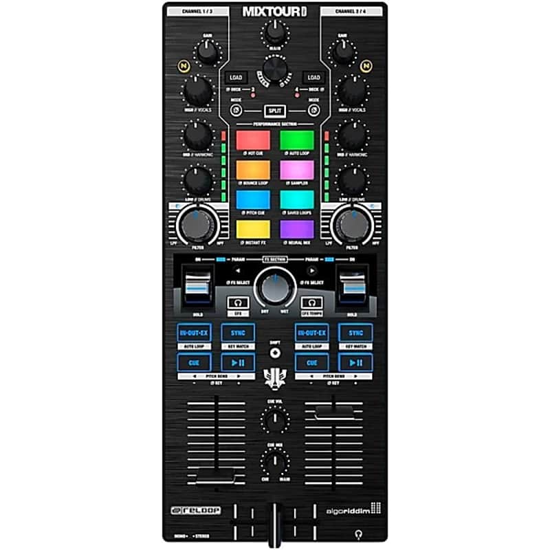 Reloop  Reloop Mixtour Pro Portable 4-Deck DJ Controller 2025 - BLACK image 1