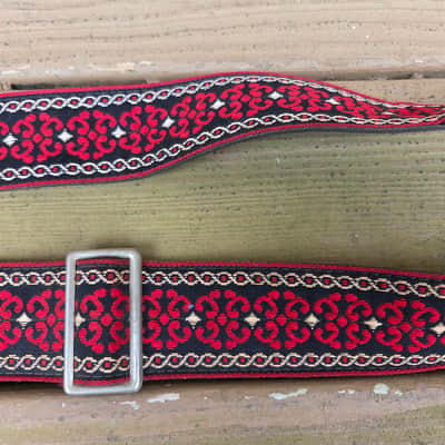 Vintage 1960's Bobby Lee "No-Scratch" Guitar Strap! Cool Bohemian Pattern, Metal Buckle! image 3