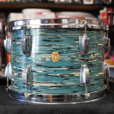 Vintage 1960s Ludwig USA 13" Maple Tom w/ Rings - Bowling Ball Blue Oyster Pearl | 9x13" image 1