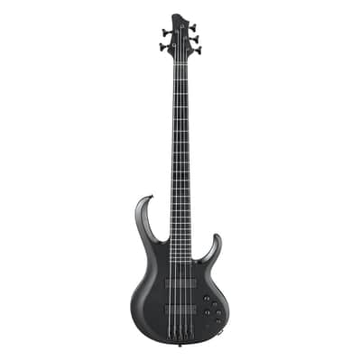 Used Ibanez BTB625EXBKF BTB Iron Label 5-String Bass - Black Flat image 2