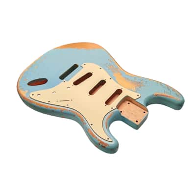 Heavy Relic NITRO Sonic Blue Gloss Alder Strat guitar body image 3