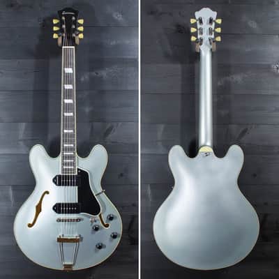 Eastman T64 Trapeze Iced Blue Metallic Hollowbody Electric Guitar image 15