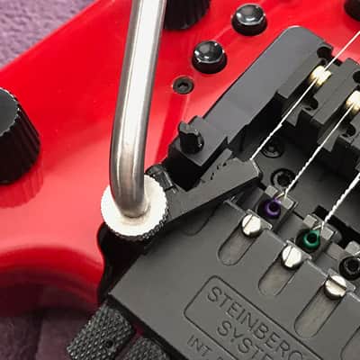 Vintage Left-Handed Red Steinberger GL4T TransTrem Guitar - Restored by Jeff Babicz! - HeadlessUSA image 7