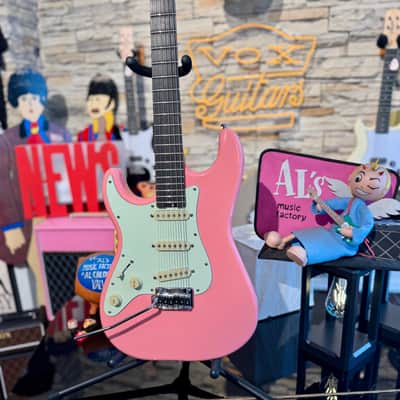 Schecter Nick Johnston Traditional LH SSS Signed by Nick (Lefty/Zurdo) SUPER EXCLUSIVE - Atomic Coral Pink Shell image 8