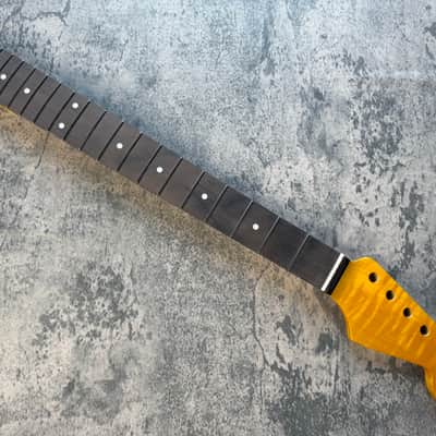BMC Guitar Neck Strat® Stratocaster® 21 Fret Amber Flame Maple With Rosewood Fingerboard Rounded Fret Ends 9.5 Radius  SFMRA21 #3 image 1
