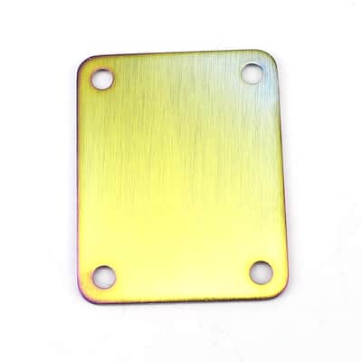 Stainless Steel Engraved Electric Guitar Neck Plate 4-Bolt Square Neck Joint Plate Joint Reinforce Board for Strat ST Telecaster Tele Bass Electric Guitar Parts Replacement (Purple) image 7