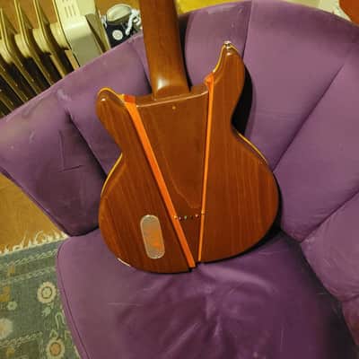 Gibson  Les Paul Jr  1959 Modded Maple Top With Brazilian Rosewood Inserts Painted Blue And Orange With Added Old Growth Flame Maple Cap Odd Ball Conversion image 5