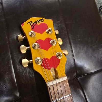 2006 Fernandes Burny YH-JR - Hide Signature Model - Yellow Heart Junior - Built-in-Amp - w/ Gig Bag image 14