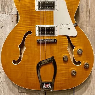 New Hagstrom SUVIK-DDL Super Viking Semi-Hollow Dandy Dandelion, Amazing Flame Maple, Support Small Business and Buy It Here! image 4