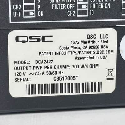 QSC DCA2422 2-Channel Digital Cinema Power Amplifier image 11