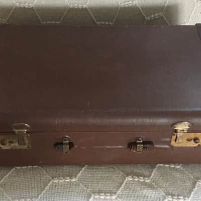 Vintage Brown Leather Made In USA 1950s-60s Hard Pedal Storage Case Luggage Amp Speaker Cargo Mod Platform image 15
