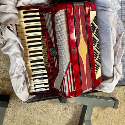 Orfeo Orfeo 120 Bass Piano Accordion 1950s - Red pearloid image 4