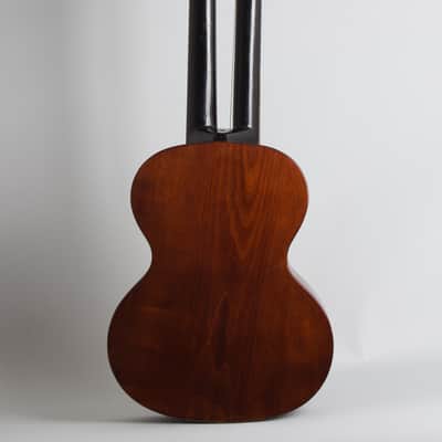 Unlabelled  13 Course Schrammel Contra Harp Guitar, c. 1950's - natural top, mahogany stained back and sides, gig bag case. image 2