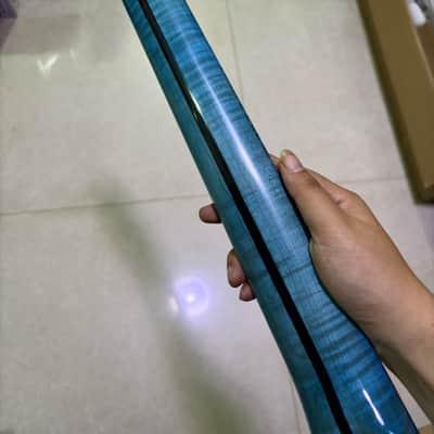 Blue Gloss 22Frets Flame Maple Electric guitar Neck 25.5in parts image 6