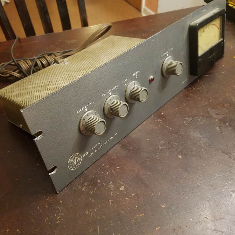 Viking RP-61 (VU) Rackmount Tube record/playback amplifier VU meter 1950s - Hammered grey metallic paint image 1