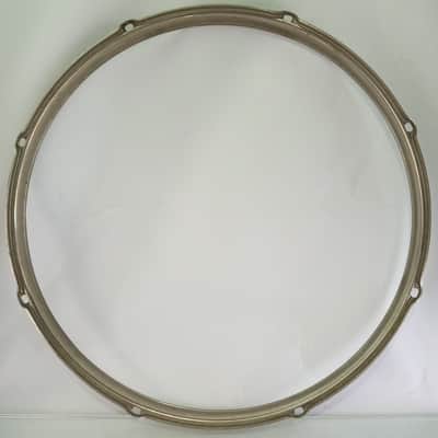 Slingerland 16" BRASS Stick-Saver Floor Tom Drum Batter Rim/Hoop NOB Nickel 8Lug image 6