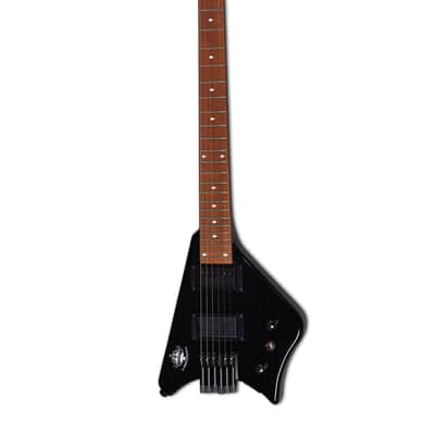 BootLegger Guitar Spade Black Headless With Stiletto  Case & Flask image 10