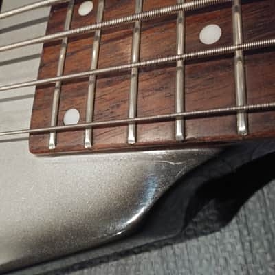 Cort Space Arrow Bass 1980's Headless Flying V Silverburst image 6